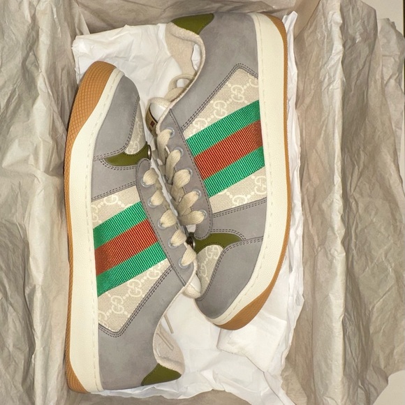 GUCCI MEN'S SCREENER SNEAKER WITH WEB 7.5 NIB - Picture 2 of 16